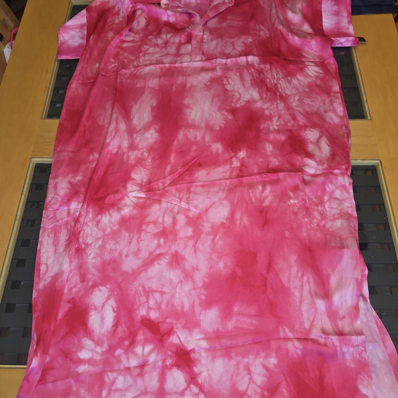 Natori Pink Tie-Dye Midi Kaftan - Picture 3 of 9